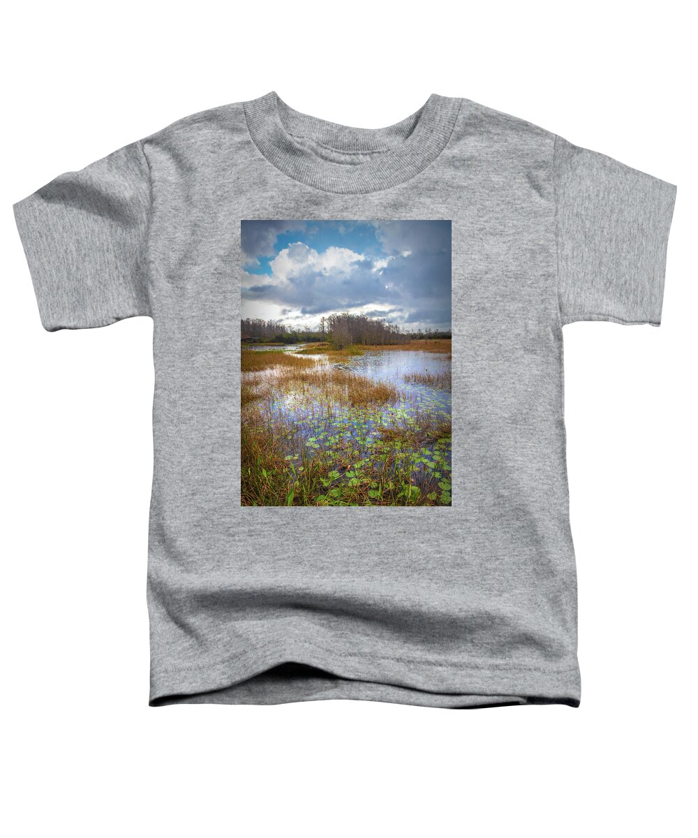 Marsh Toddler T-Shirt featuring the photograph Lilypads in the Marsh Waters by Debra and Dave Vanderlaan