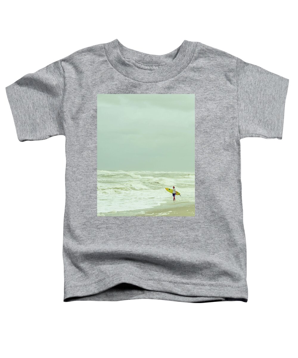 Surfer Toddler T-Shirt featuring the photograph Lone Surfer by Laura Fasulo