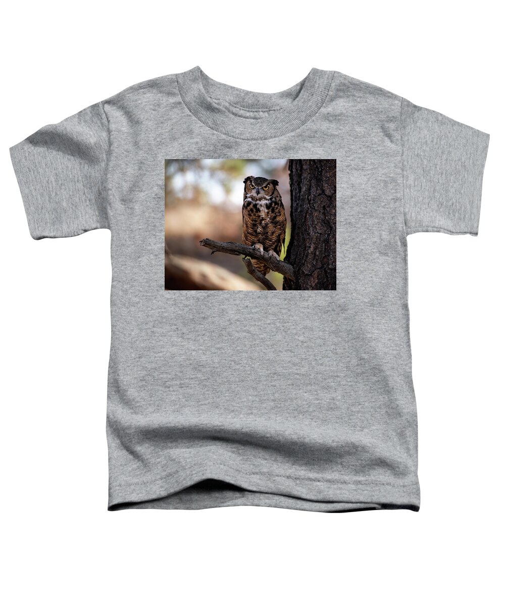 Owl Toddler T-Shirt featuring the photograph Looking at You by Elin Skov Vaeth