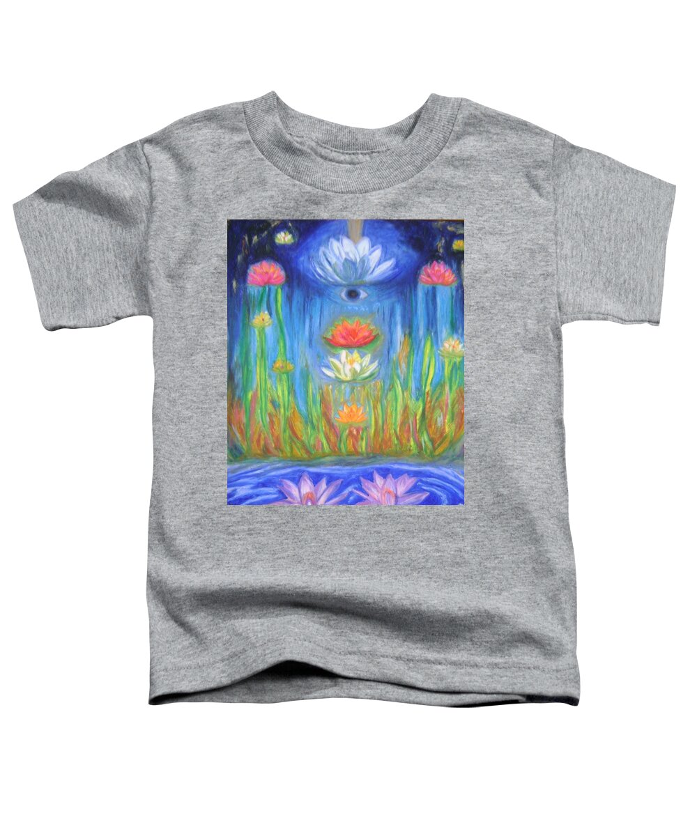 Lotus Meditation Toddler T-Shirt featuring the pastel Lotus meditation by Therese Legere