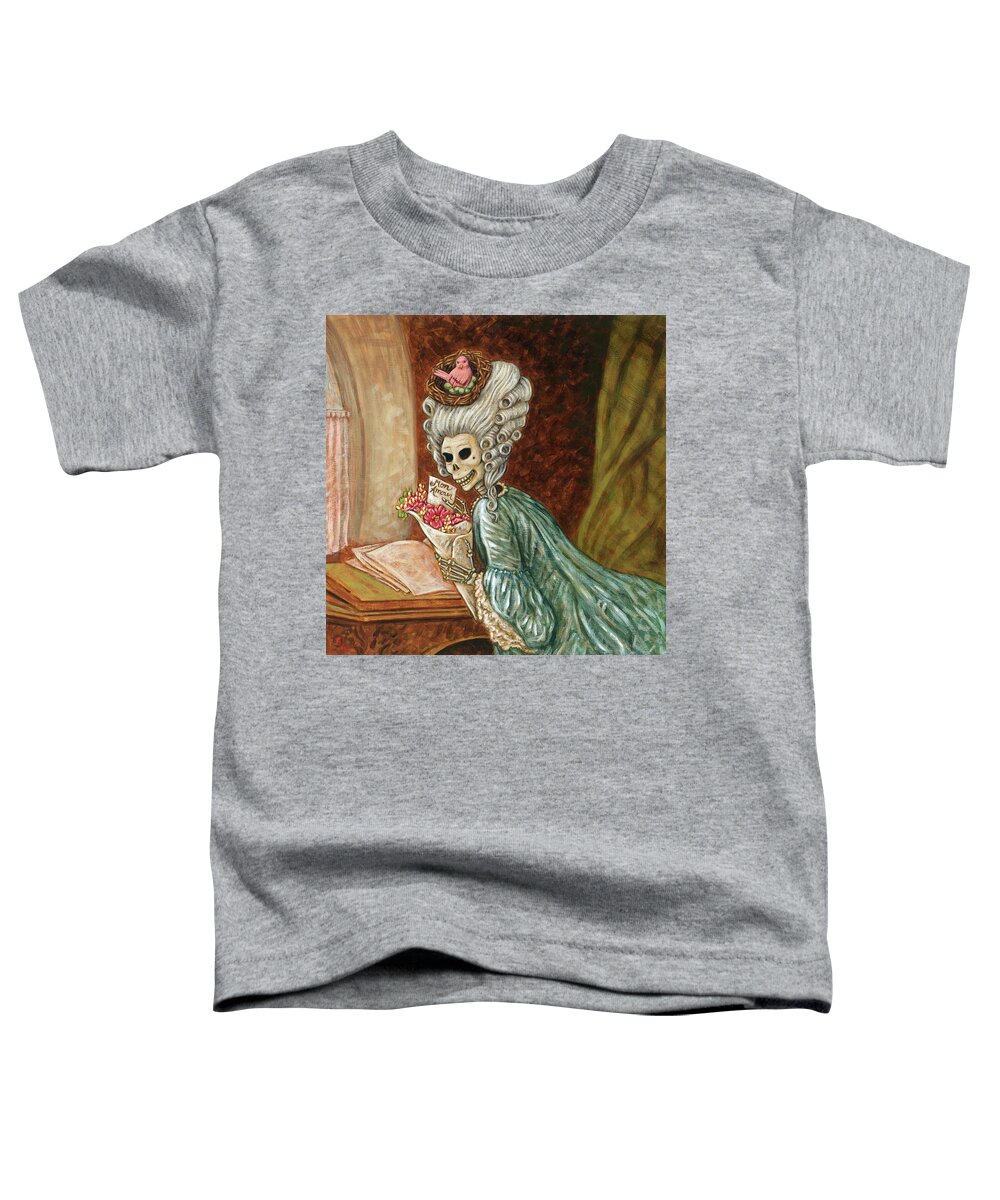 Skull Toddler T-Shirt featuring the painting Love Letter by Holly Wood