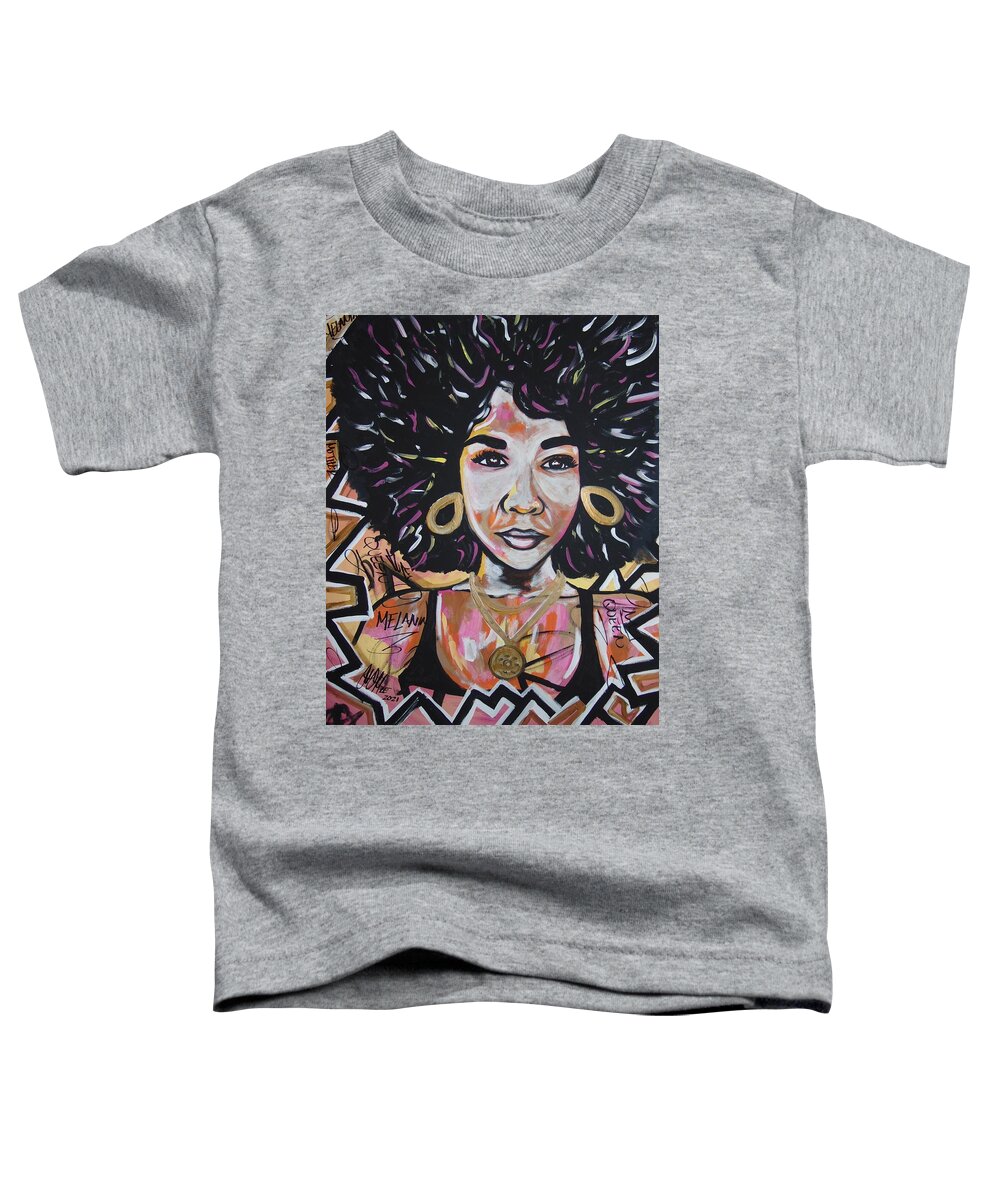 Woman Toddler T-Shirt featuring the painting Lovely Queen by Antonio Moore
