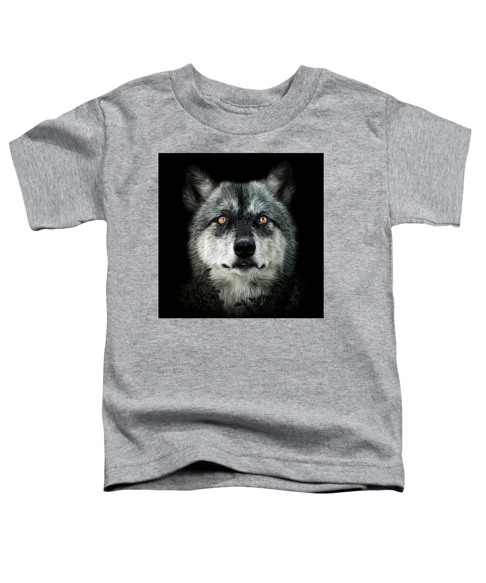 Wolf Toddler T-Shirt featuring the digital art Majestic by Maggy Pease