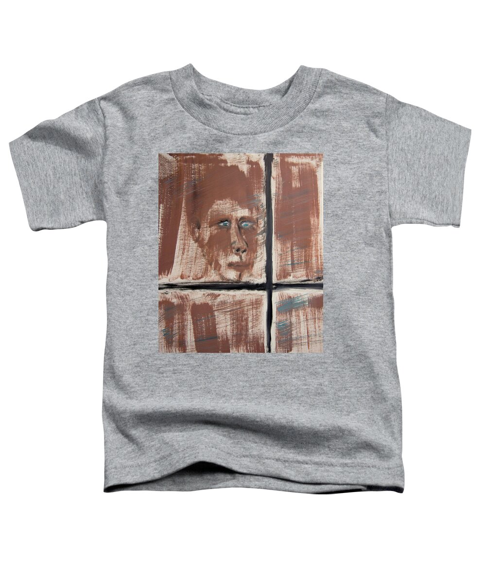  Toddler T-Shirt featuring the painting Man Behind the Window by David McCready