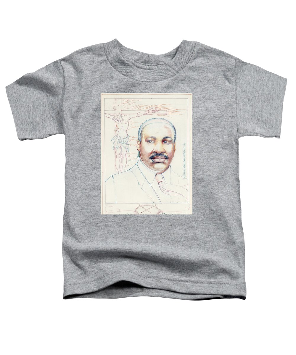 Martin Luther King Illustration Toddler T-Shirt featuring the drawing Martin Luther King by William Hart McNichols
