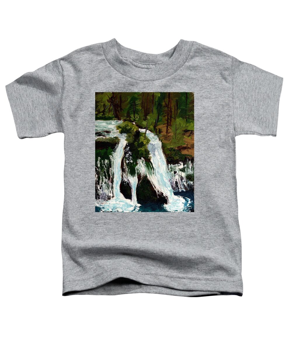 Waterfall Toddler T-Shirt featuring the painting McArthur-Burney Falls II by Alice Leggett