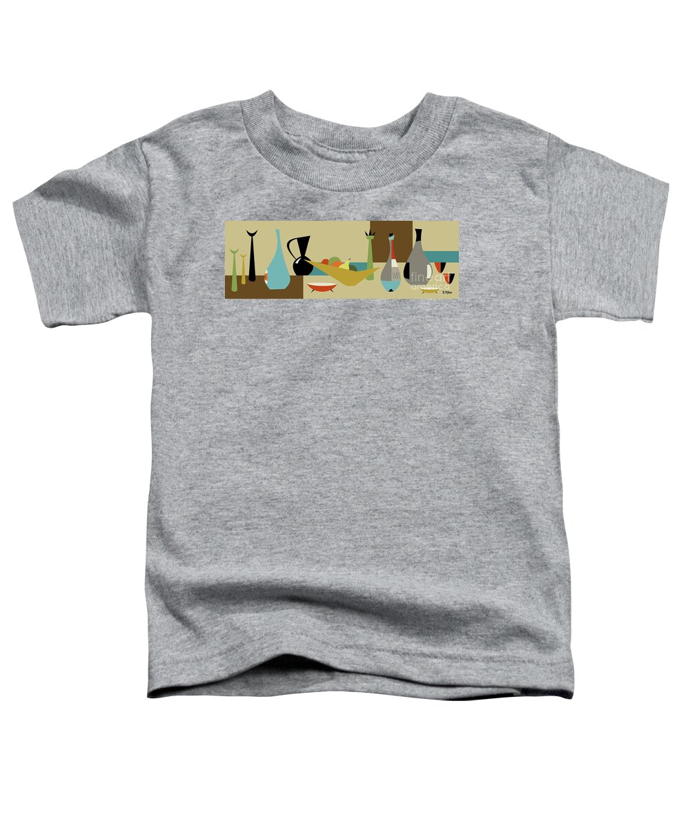 Mid Century Modern Toddler T-Shirt featuring the digital art Mid Century Modern Still Life by Donna Mibus