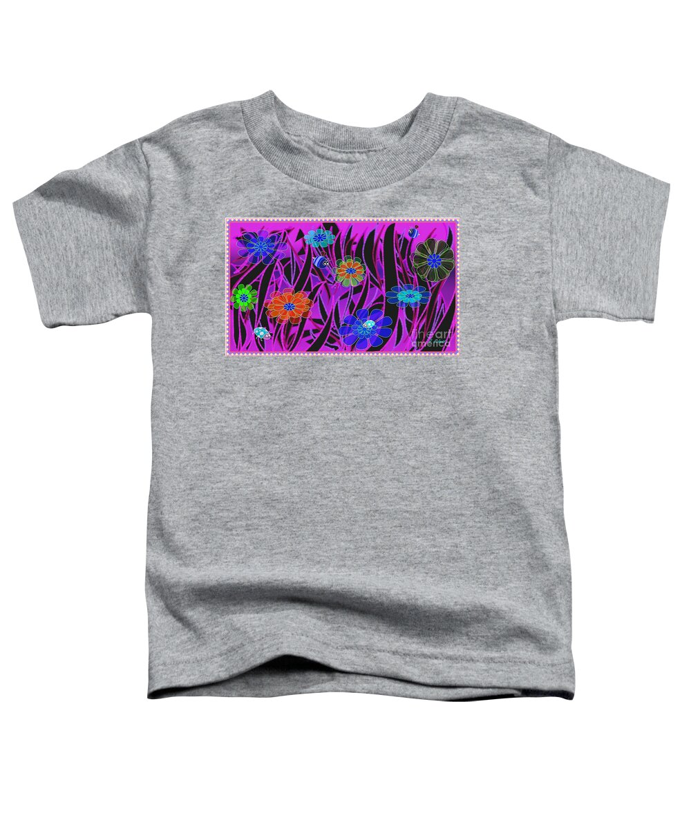 Garden Toddler T-Shirt featuring the digital art Midnight Garden by Denise F Fulmer