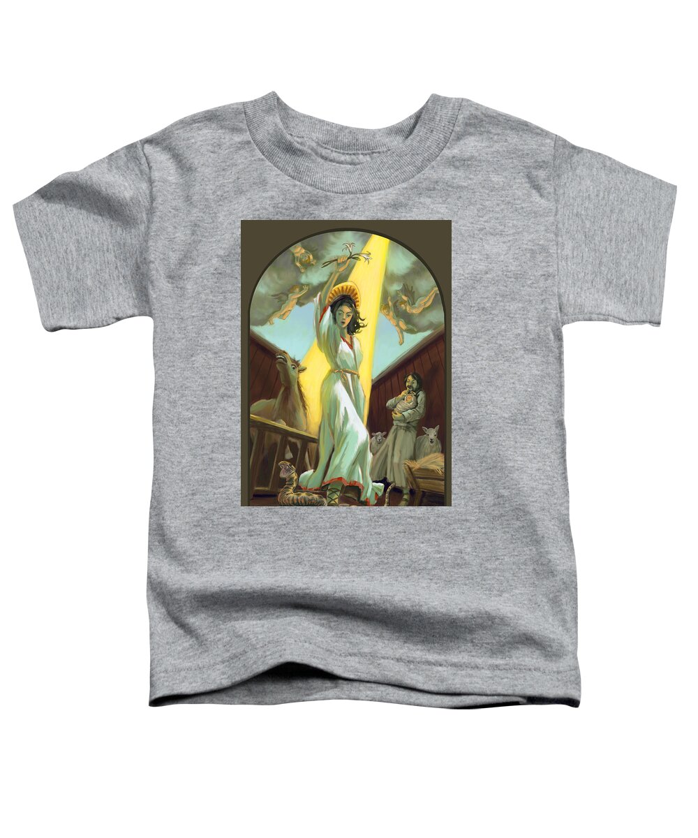 Nativity Toddler T-Shirt featuring the digital art Mighty Mother Mary by Don Morgan