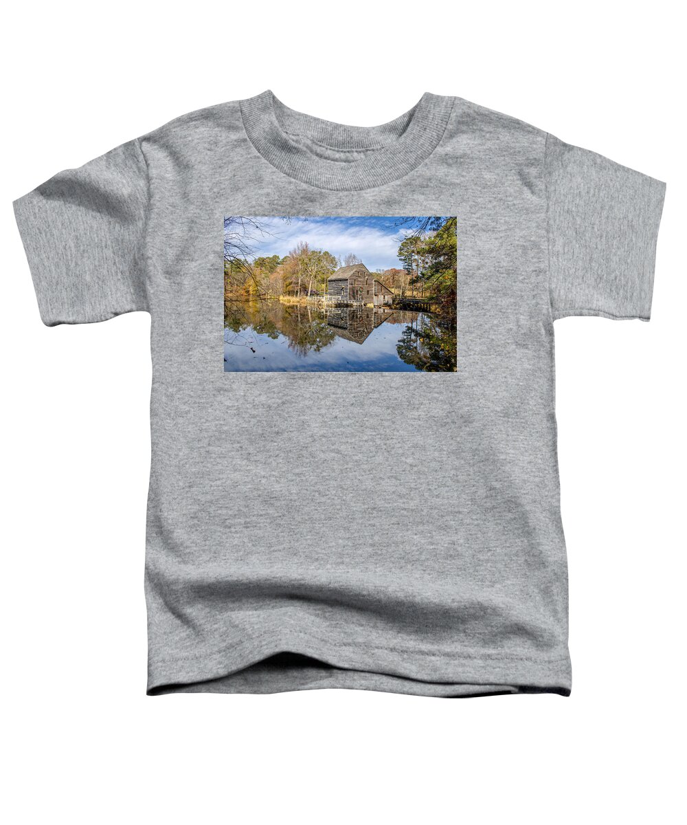 Reflection Toddler T-Shirt featuring the photograph Mill holiday reflection by Rick Nelson