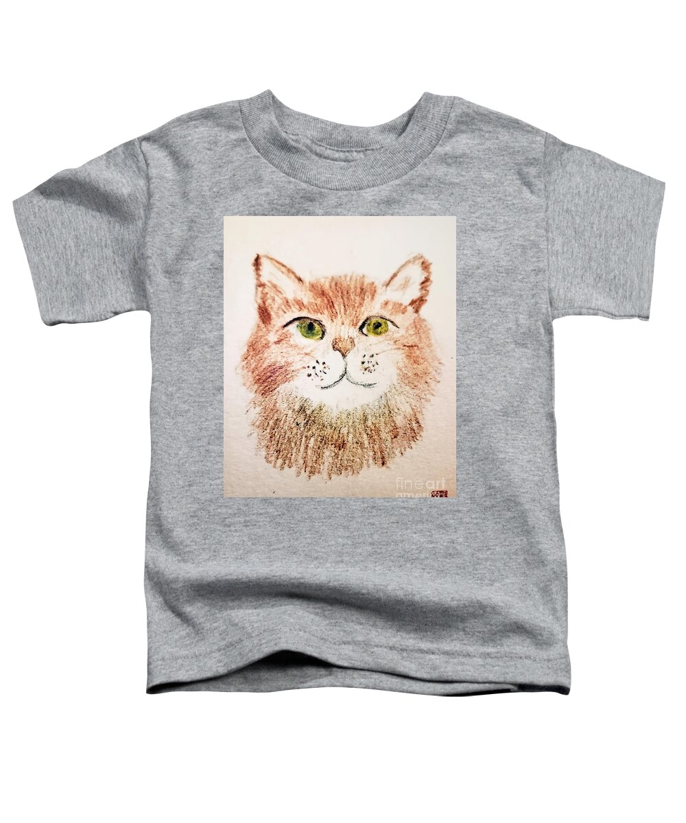  Toddler T-Shirt featuring the painting Miss Kitty by Margaret Welsh Willowsilk