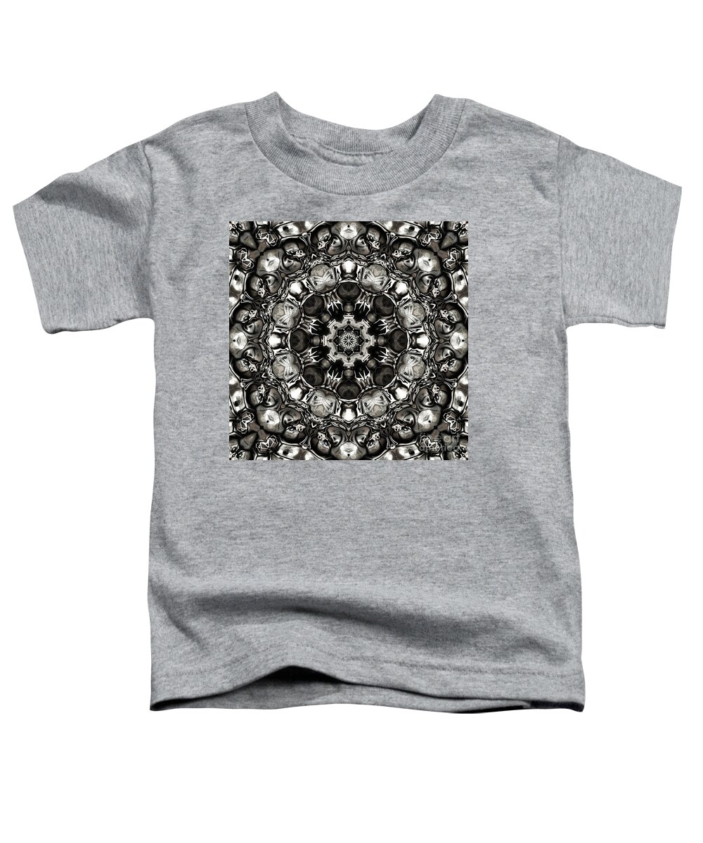 Mandala Toddler T-Shirt featuring the digital art Monotone Mandala by Phil Perkins