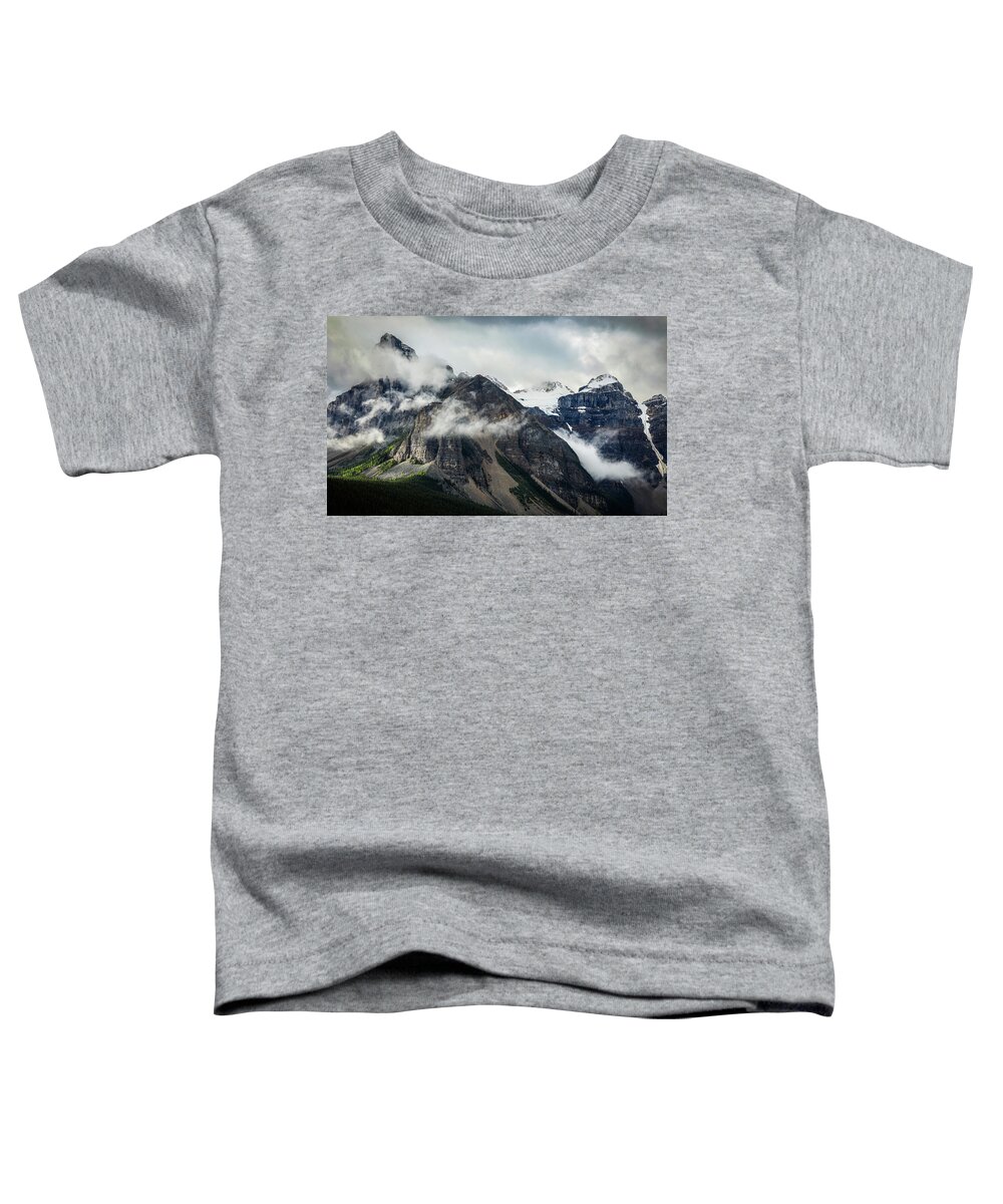 Mountain Drama Toddler T-Shirt featuring the photograph Moody Mountains Canadian Rockies by Dan Sproul