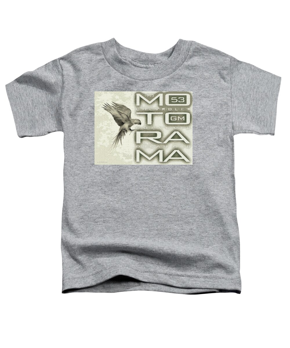 Motorama Toddler T-Shirt featuring the digital art Motorama / 53 Chevrolet Corvette by David Squibb