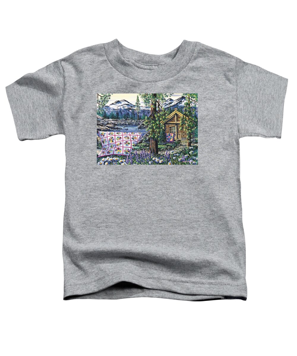 Mountains Toddler T-Shirt featuring the painting Mountain Breeze by Diane Phalen