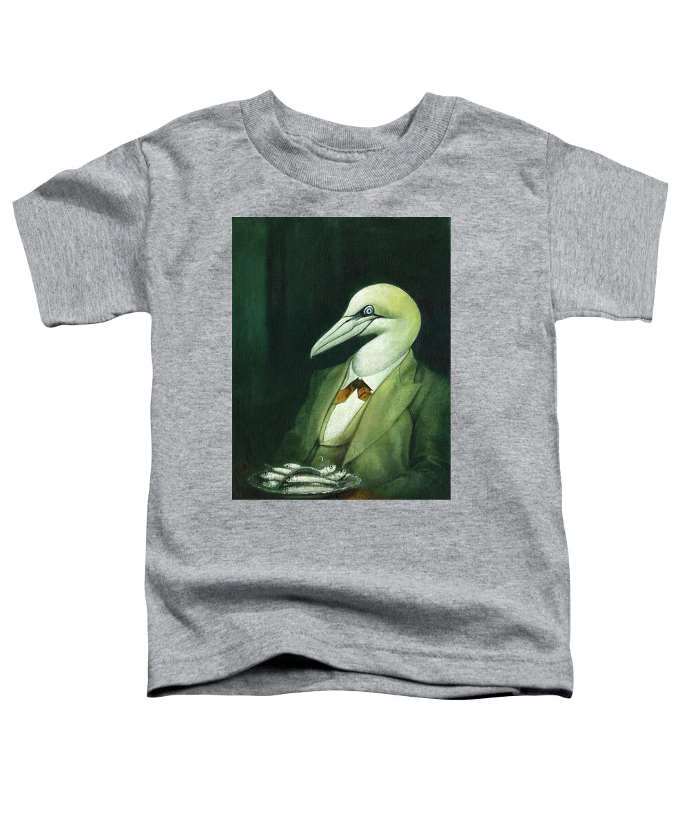 Gannet Toddler T-Shirt featuring the painting Mr Gannet by Michael Thomas