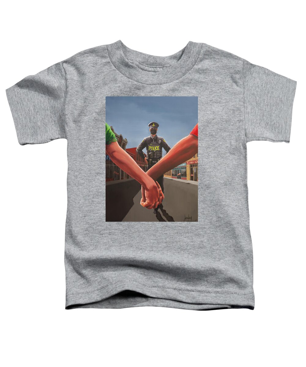 Novel Toddler T-Shirt featuring the painting Much Ado About Corona by Jordan Henderson