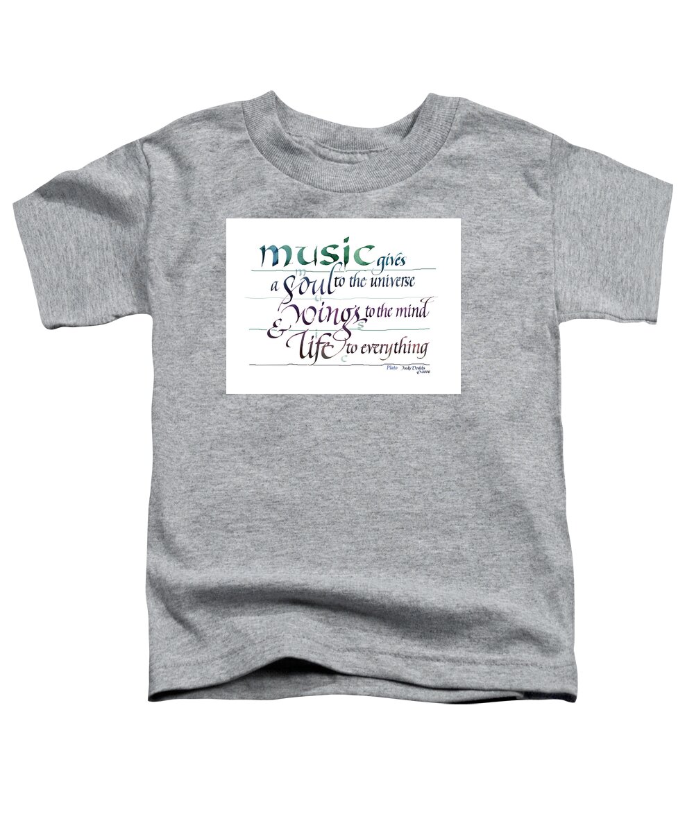 Music Soul Toddler T-Shirt featuring the painting Music Soul by Judy Dodds