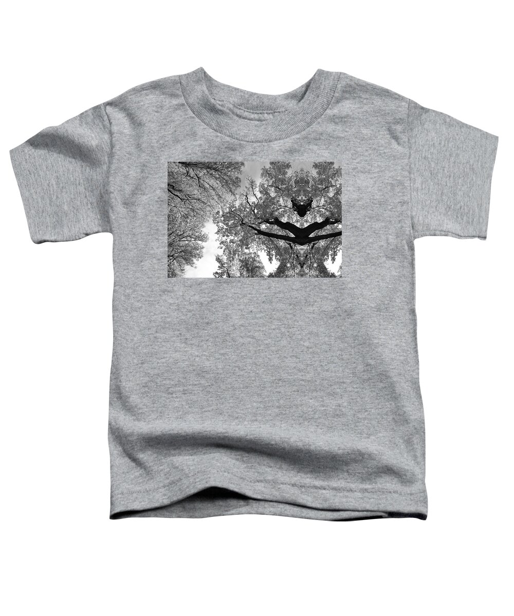 Nature Toddler T-Shirt featuring the photograph Mysterious maple tree spirit - black and white by Ulrich Kunst And Bettina Scheidulin