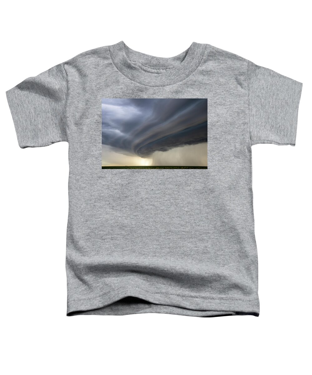 Nebraskasc Toddler T-Shirt featuring the photograph Nebraska Shelf Cloud Madness 022 by Dale Kaminski