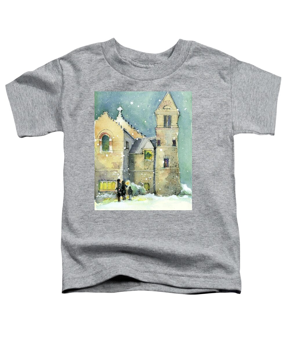 Episcopalian Church Toddler T-Shirt featuring the painting Neighbor church by Rebecca Matthews