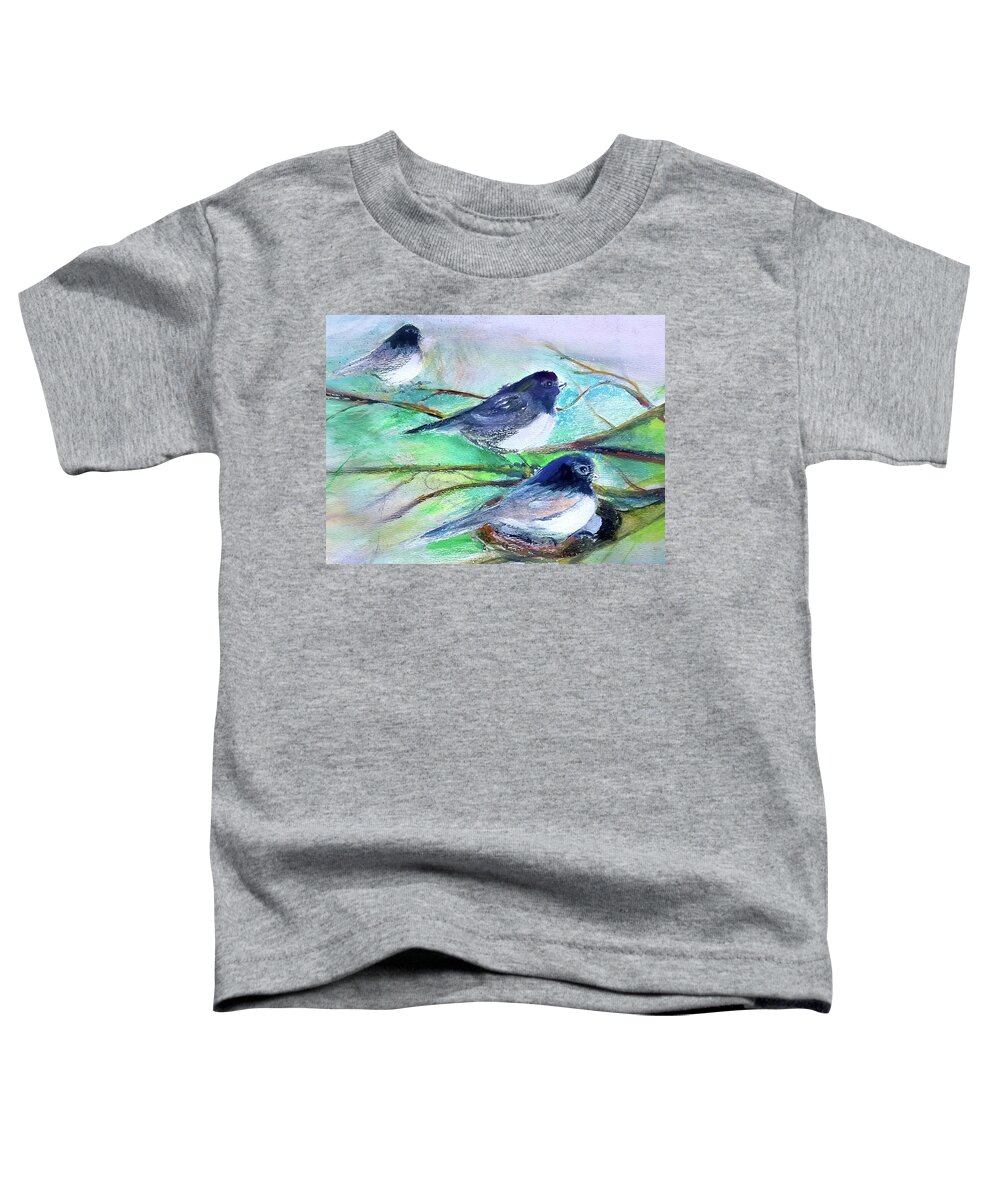 Nesting Toddler T-Shirt featuring the painting Nesting Among the Roots by Lisa Kaiser
