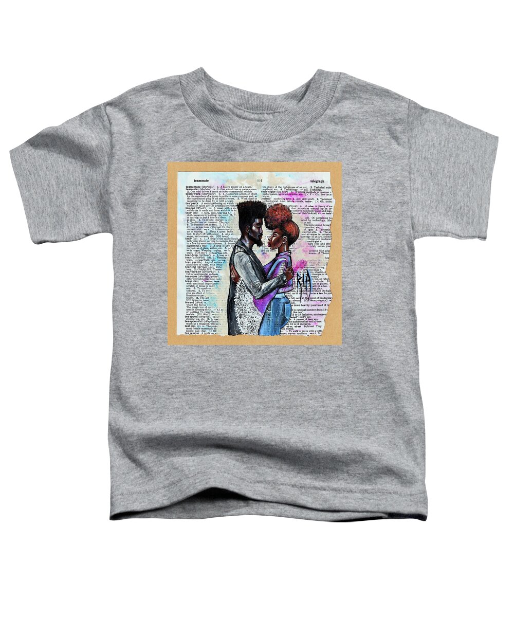  Toddler T-Shirt featuring the painting Never forget - We are on the same team by Artist RiA