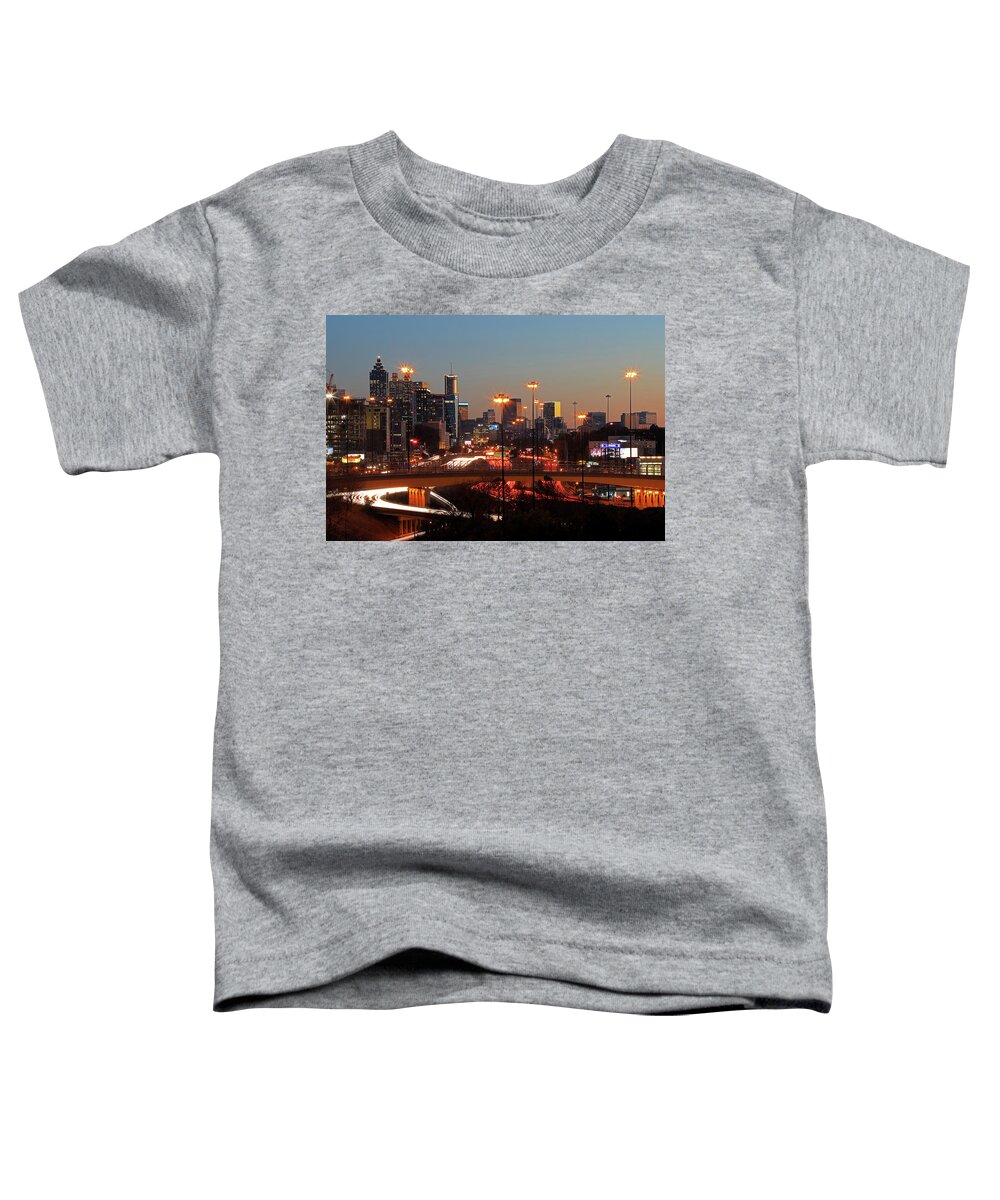 Atlanta Toddler T-Shirt featuring the photograph Night Shot of Downtown Atlanta, Georgia by Richard Krebs