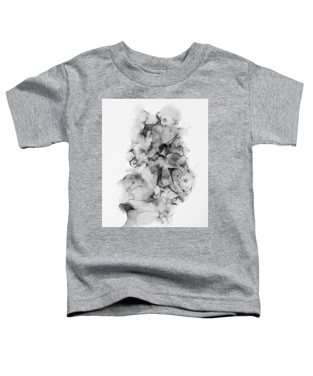 No 1 Toddler T-Shirt featuring the painting no. 1 mono - Alcohol Ink Painting by Marianna Mills