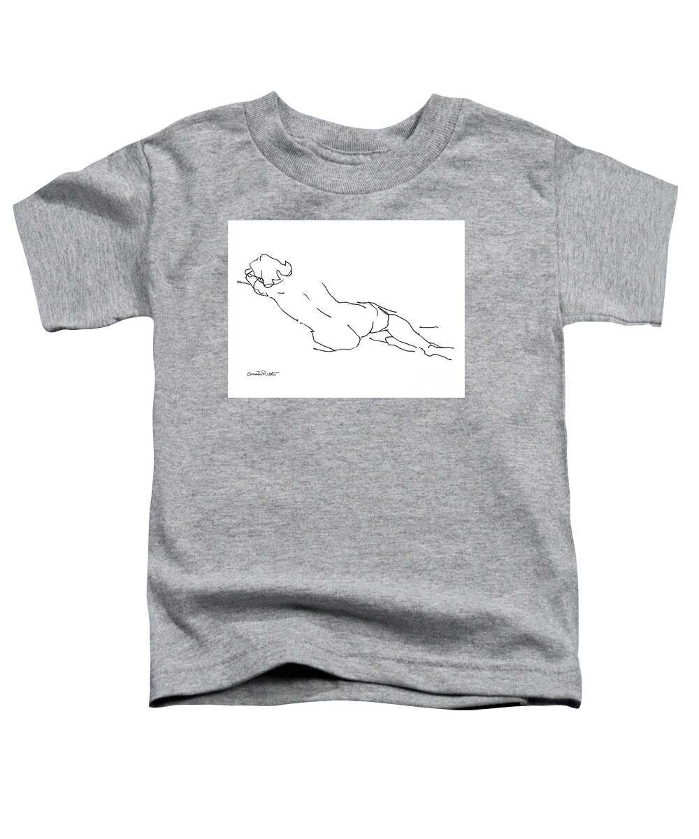 Female Toddler T-Shirt featuring the drawing Nude Female Drawings 9 by Gordon Punt