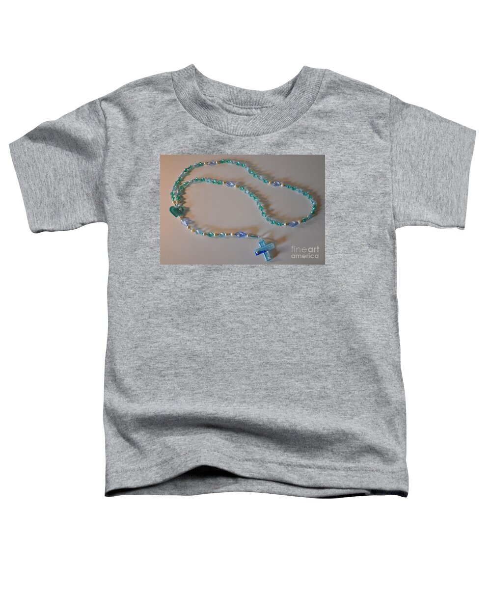 Color Toddler T-Shirt featuring the sculpture Ocean Rosary Mixed Media Assemblage Sculpture by Leigh N Eldred
