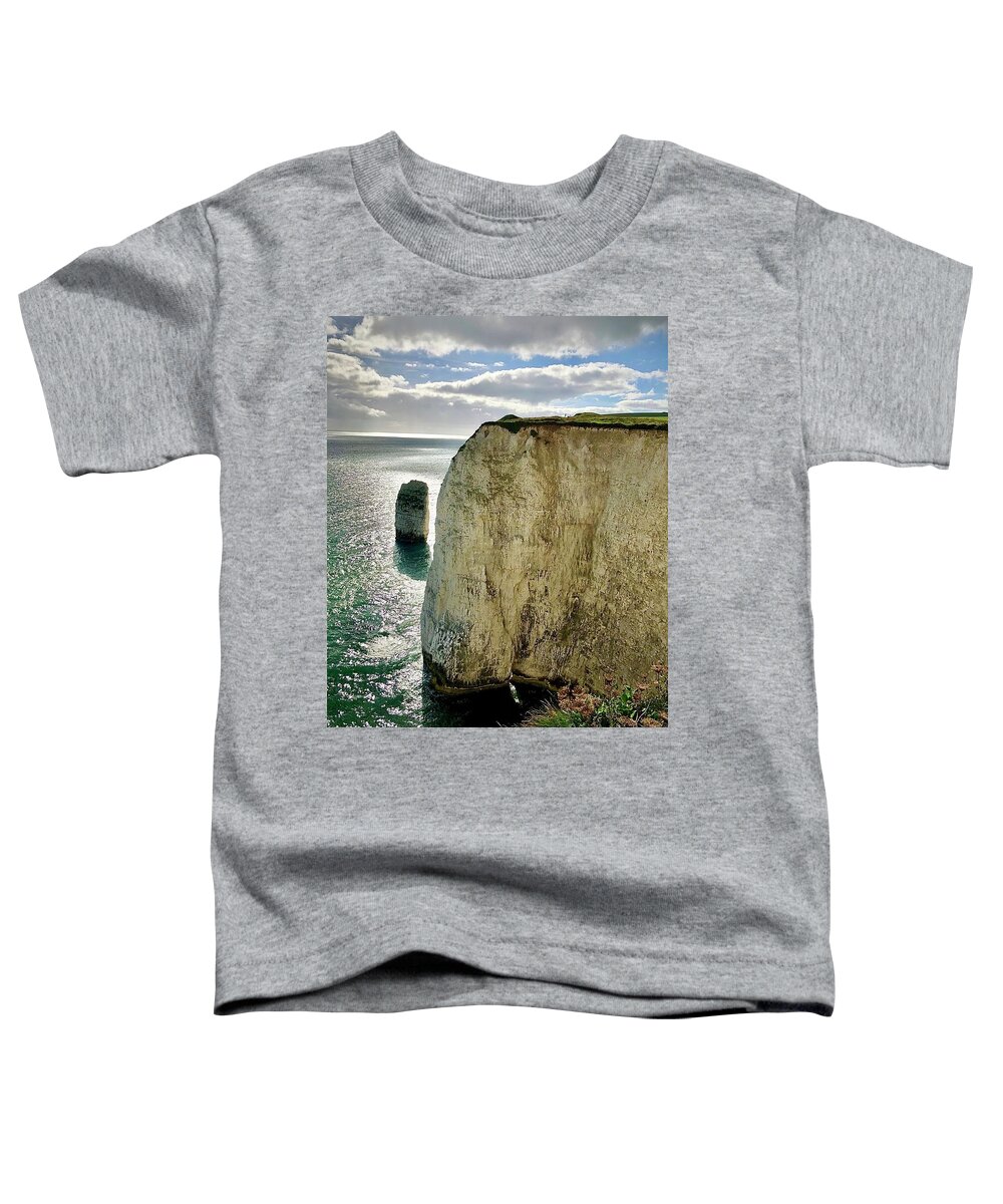 Old Harry Toddler T-Shirt featuring the photograph Old Harry Rocks in the Sunlight by Gordon James