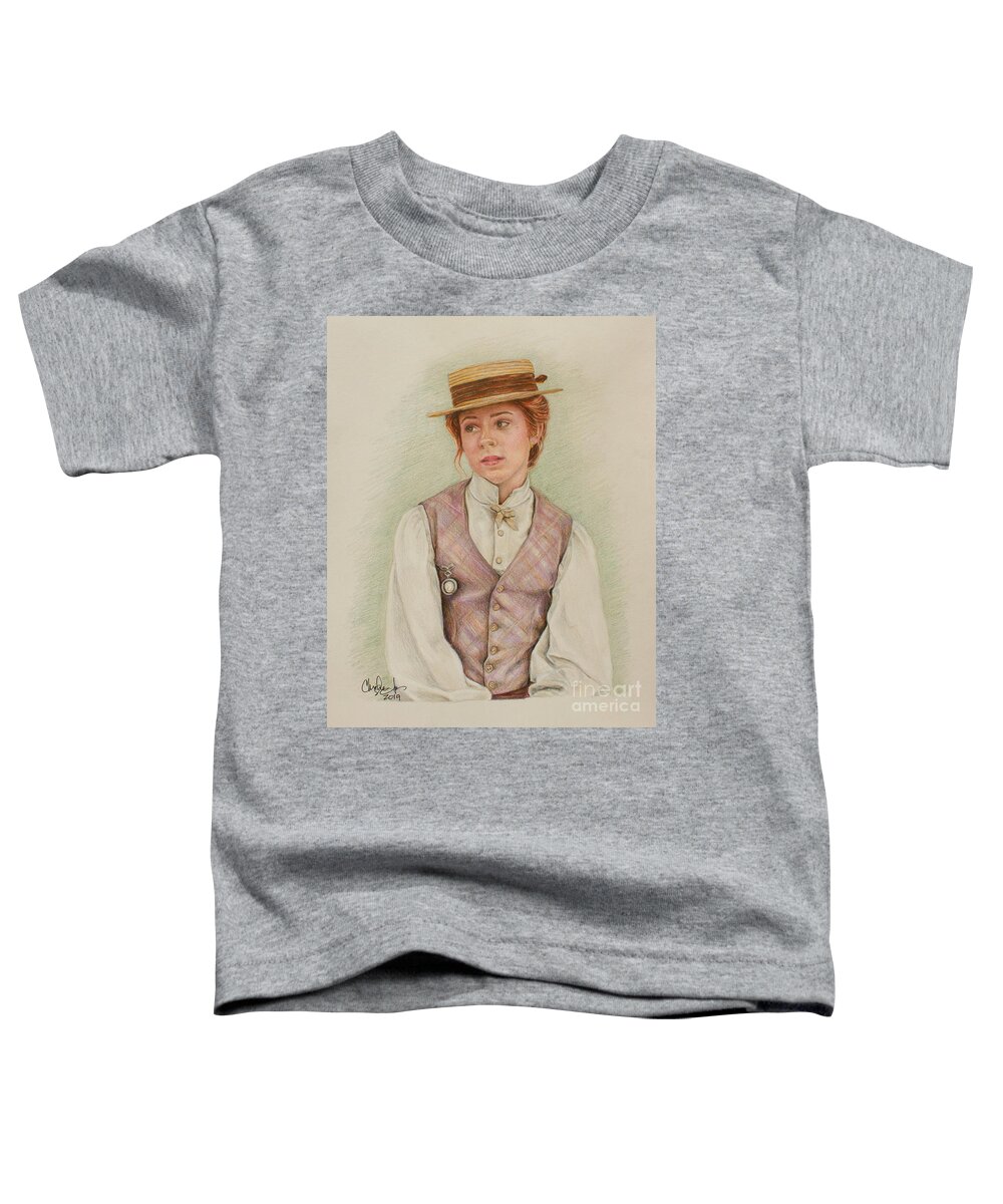 Anne Toddler T-Shirt featuring the drawing Older Anne by Christine Jepsen