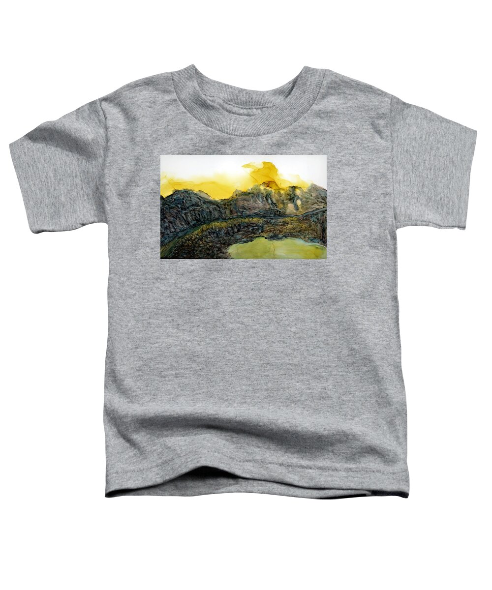 Mountains Toddler T-Shirt featuring the painting On the low road by Angela Marinari