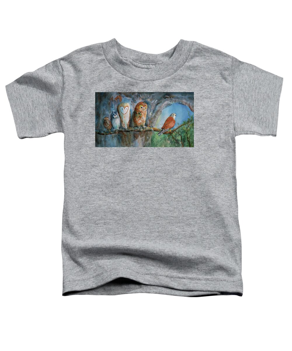 Birds Toddler T-Shirt featuring the painting Out on a Limb by Sue Kemp