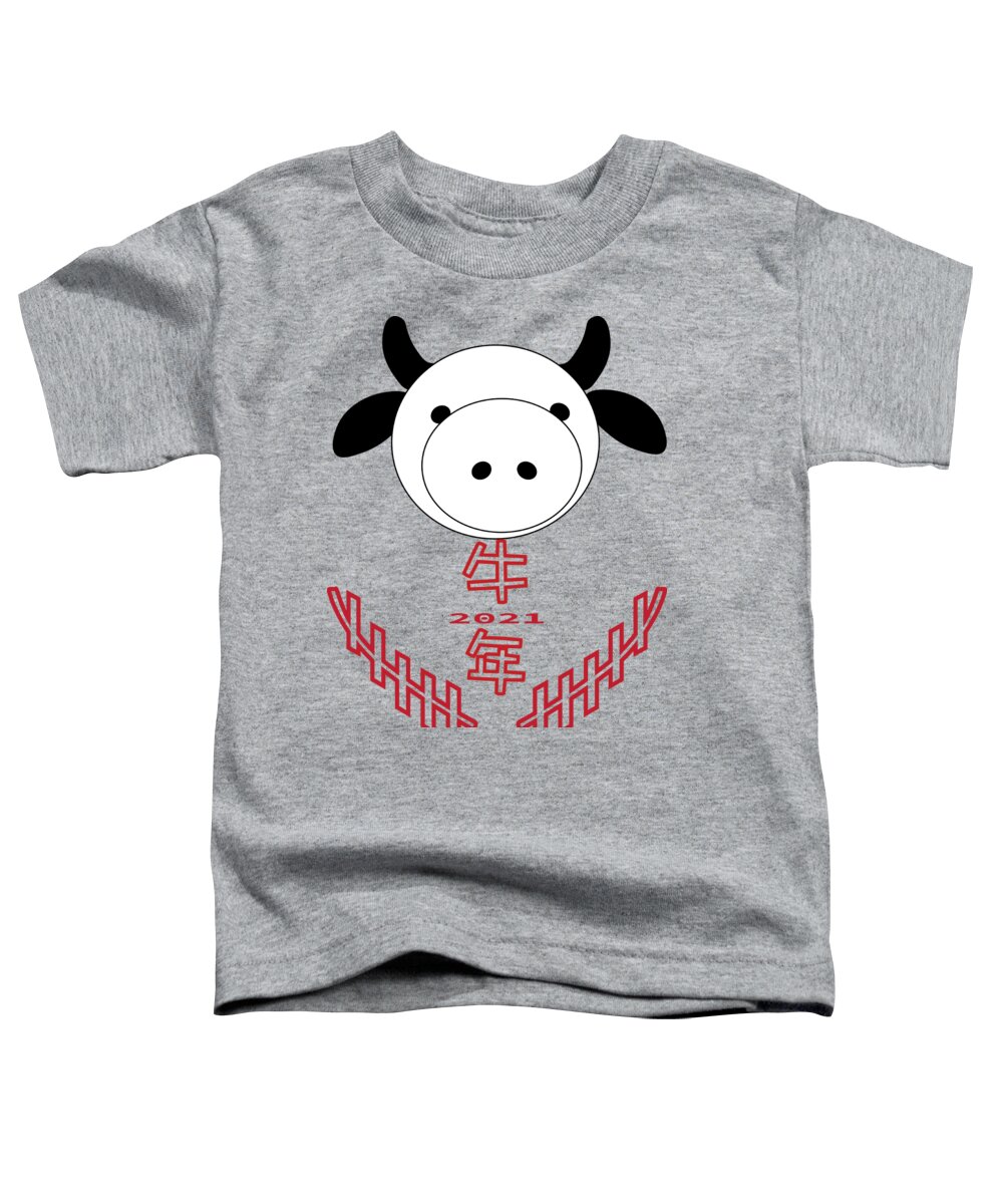 Year Of Ox Toddler T-Shirt featuring the digital art Ox Year No.8 by Fei A
