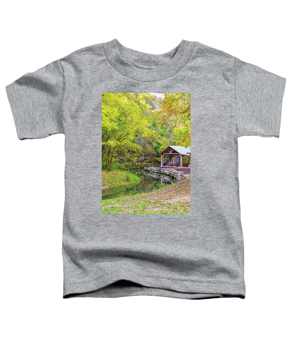 Ozarks Toddler T-Shirt featuring the photograph Ozarks Fall BBQ Pavilion by Jennifer White