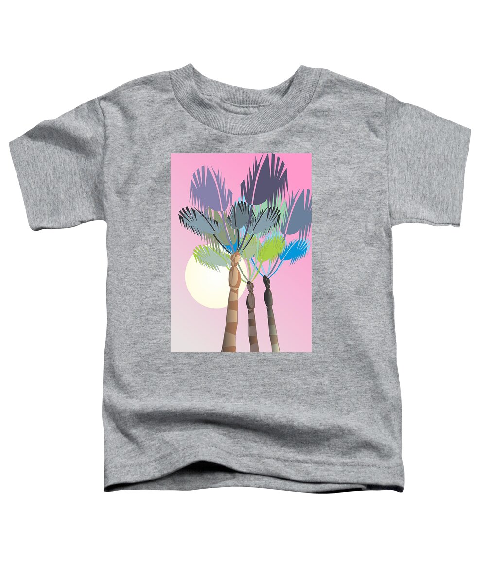 Palm Tree Toddler T-Shirt featuring the digital art Palm with Unusual Sky Two by Ted Clifton