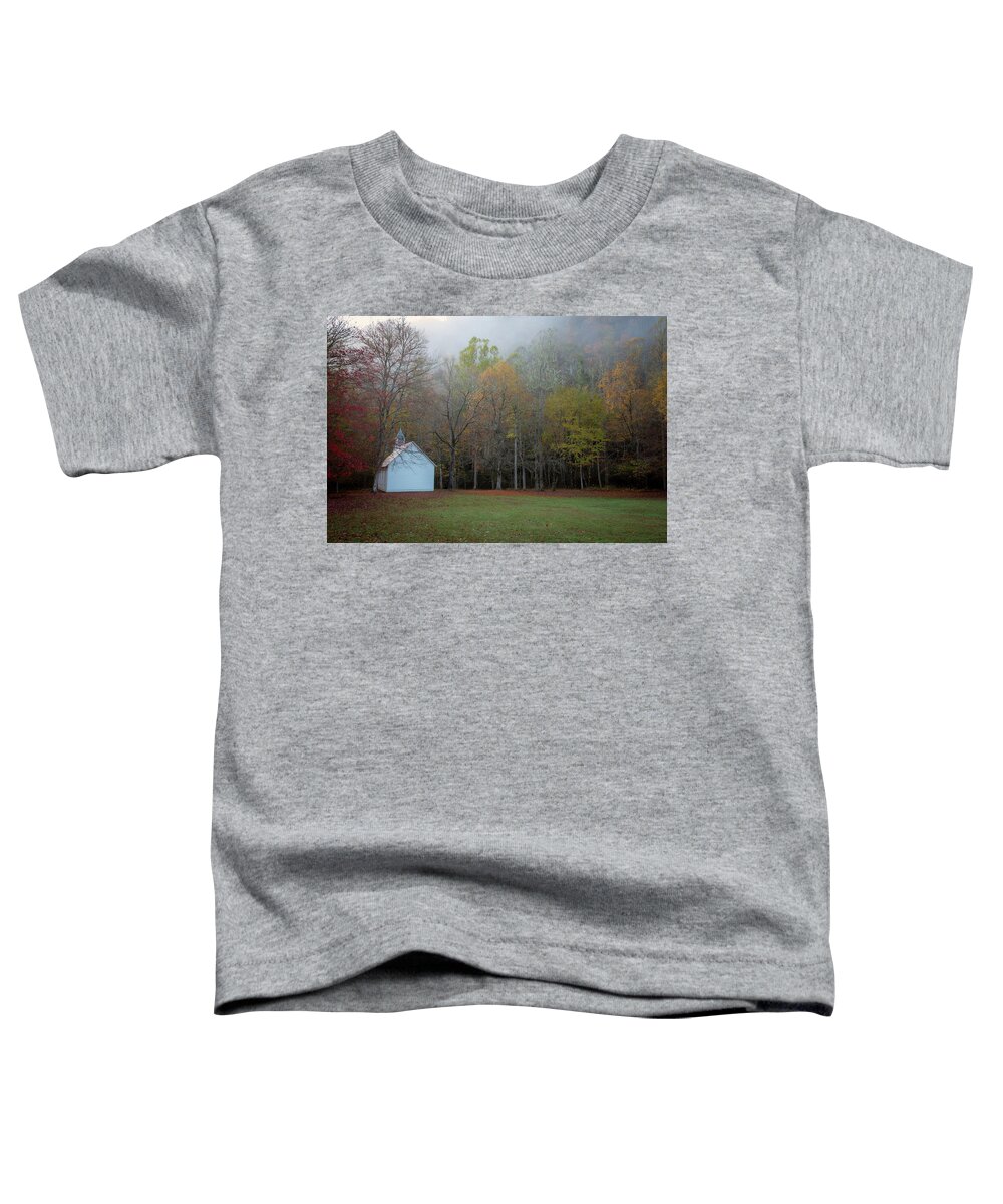 Blue Ridge Parkway Toddler T-Shirt featuring the photograph Palmer Chapel in Cataloochee Valley by Robert J Wagner