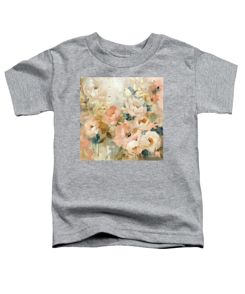 Roses Toddler T-Shirt featuring the painting Peach Passion Roses by Tina LeCour