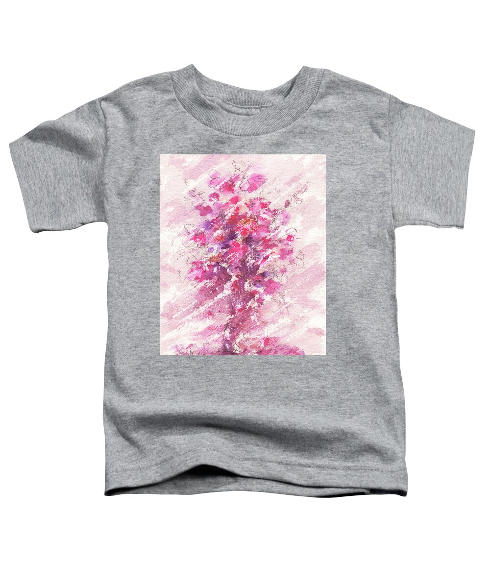 Fantasy Toddler T-Shirt featuring the painting Pink Flowers by William Russell Nowicki