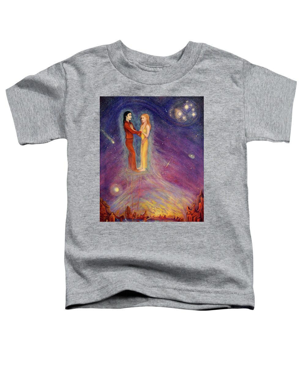 Planetary Alignment For Dreamtime Toddler T-Shirt featuring the painting Planetary Alignment for Dreamtime by Irene Vincent