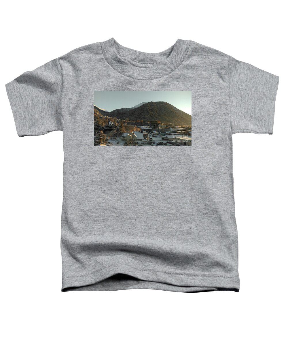 #juneau #alaska #ak #winter #cold #capitalcity #snow #postcard #downtownjuneau #vacation #morning #dawn Toddler T-Shirt featuring the photograph Postcard Capital by Charles Vice