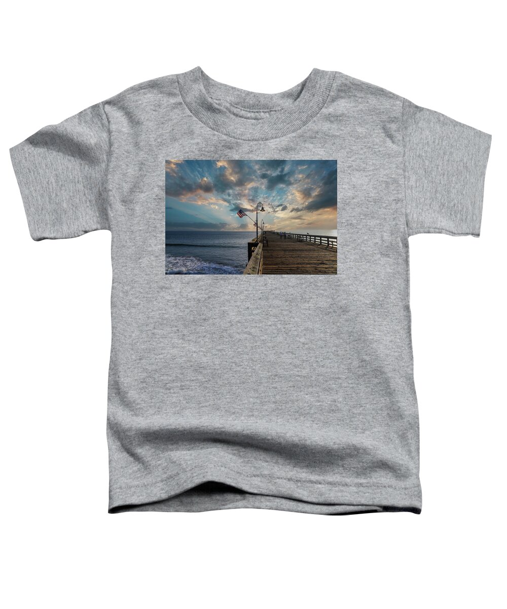 Sea Toddler T-Shirt featuring the photograph Powerful Clouds Over Ventura Pier by Marcus Jones