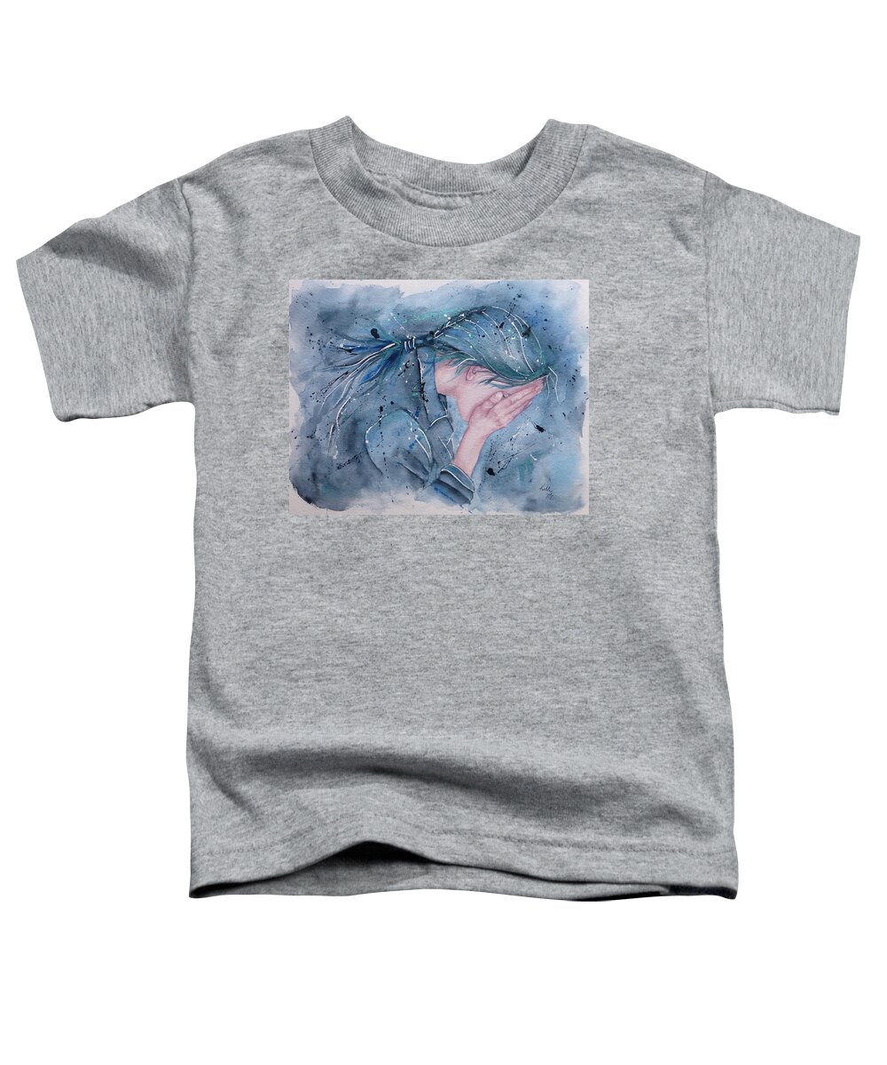 The Cry Toddler T-Shirt featuring the painting Powerful Emotion .... The Cry by Kelly Mills