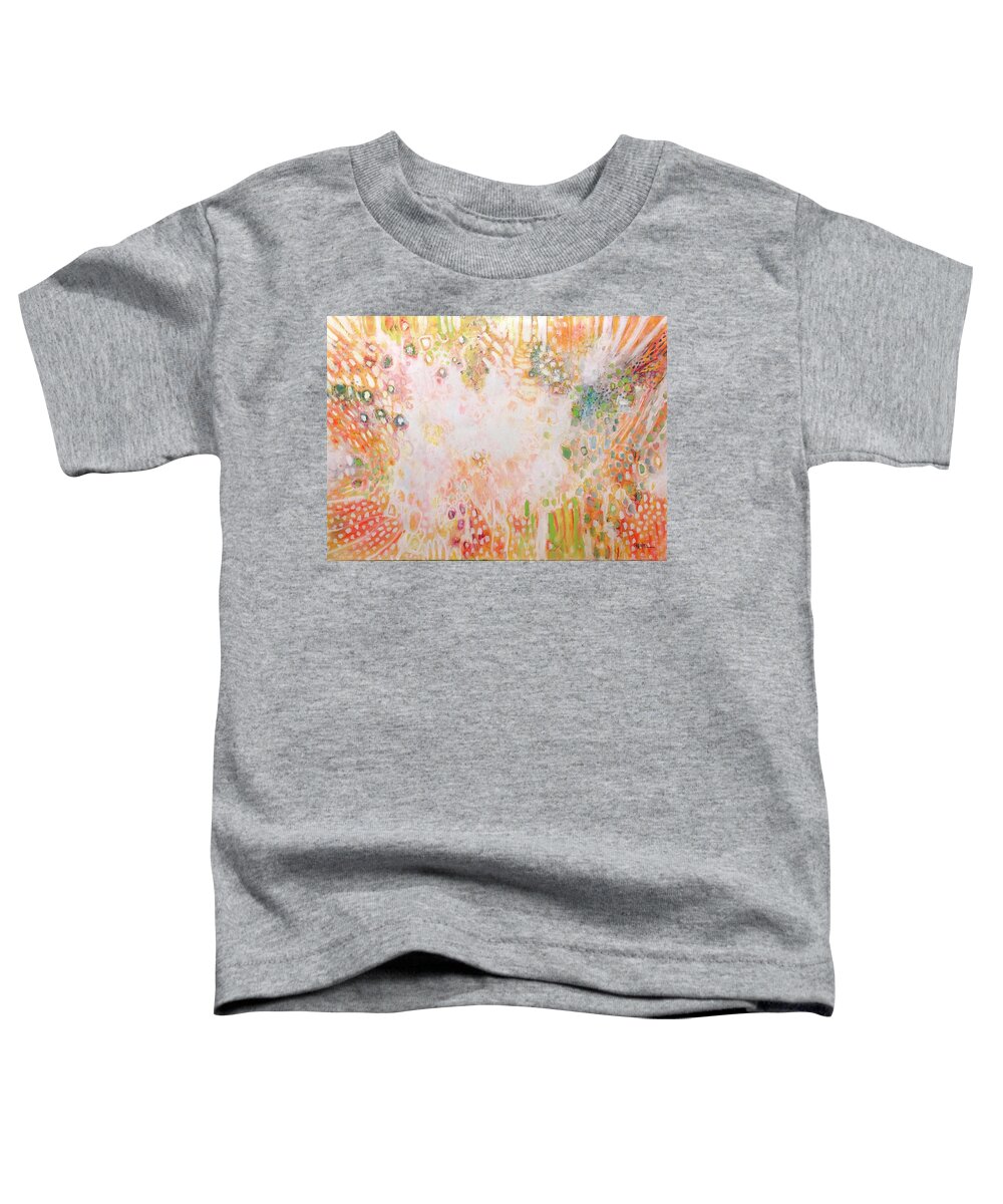 Pray Toddler T-Shirt featuring the painting Prayers Going Up Painting Number 5 by Laurie Maves ART