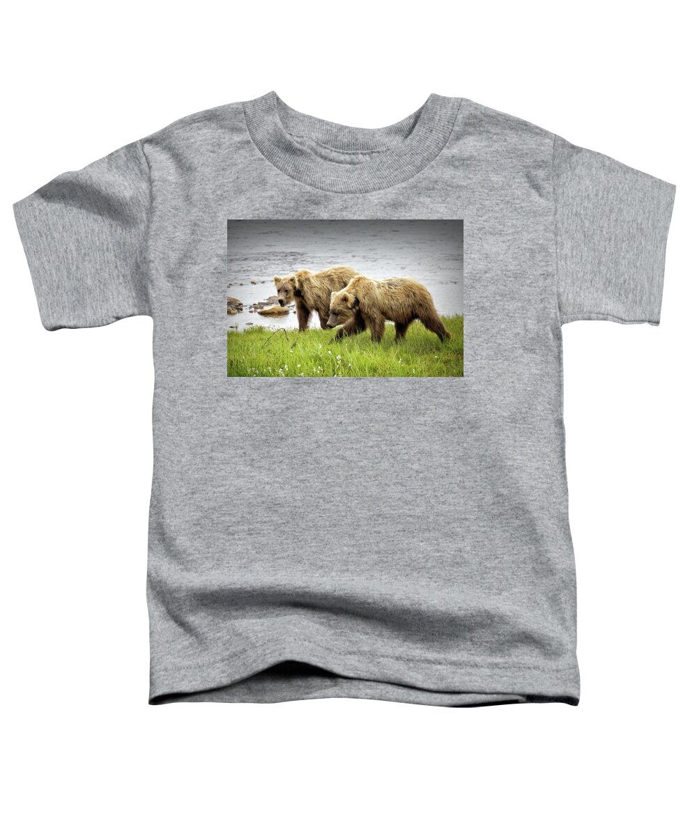 Alaska Toddler T-Shirt featuring the photograph Prowling Along the Creek by Cheryl Strahl
