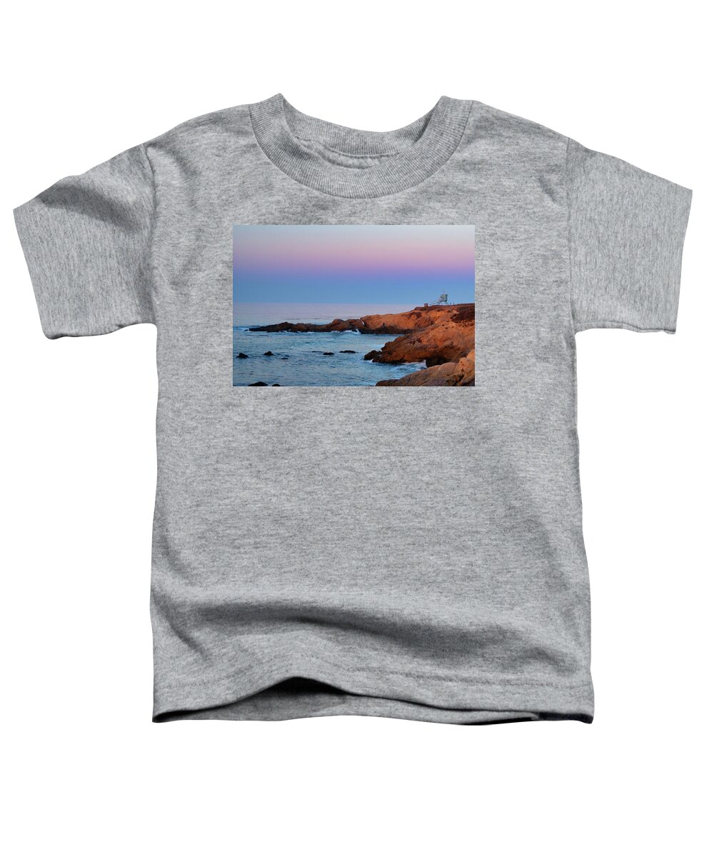 Beach Toddler T-Shirt featuring the photograph Purple Sky Over the Ocean by Matthew DeGrushe