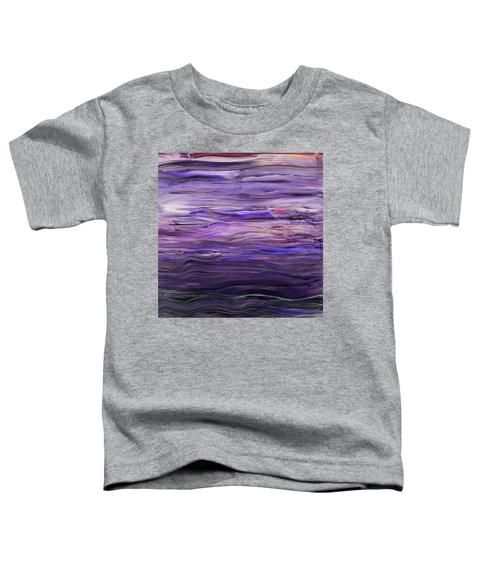 Purple Toddler T-Shirt featuring the painting Purple Waves And Reflections Of The Sunset by Irina Sztukowski