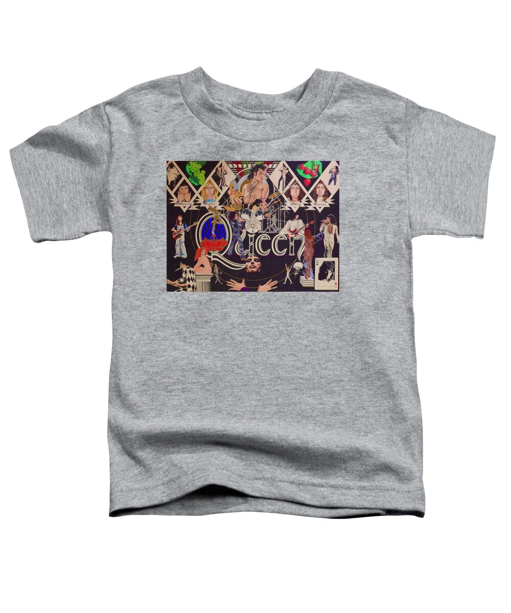 Colored Pencil Toddler T-Shirt featuring the drawing Queen by Sean Connolly